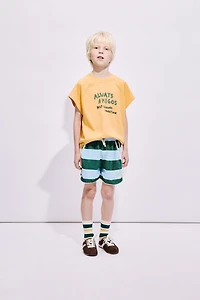 STRIPED TERRYCLOTH SHORTS