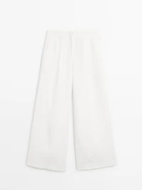 100% linen darted suit trousers
