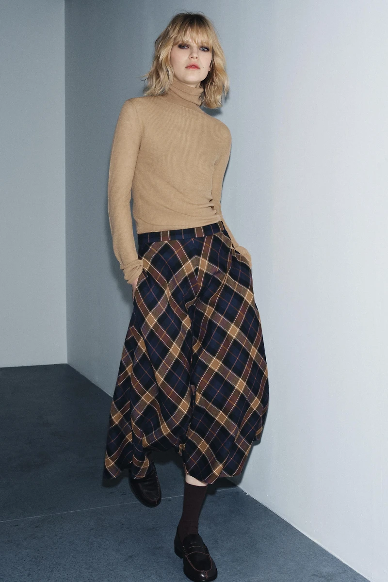 CHECK CAPE SKIRT ZW COLLECTION LIMITED EDITION