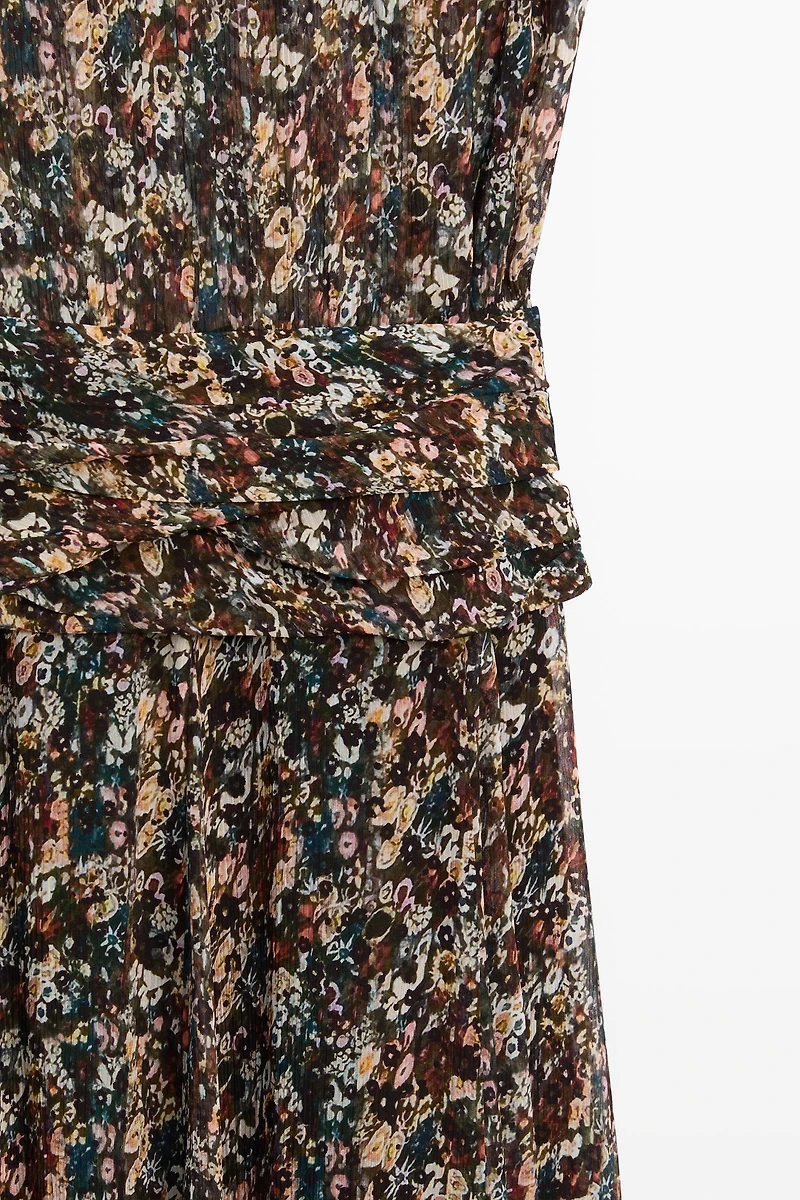 Printed dress with sash detail