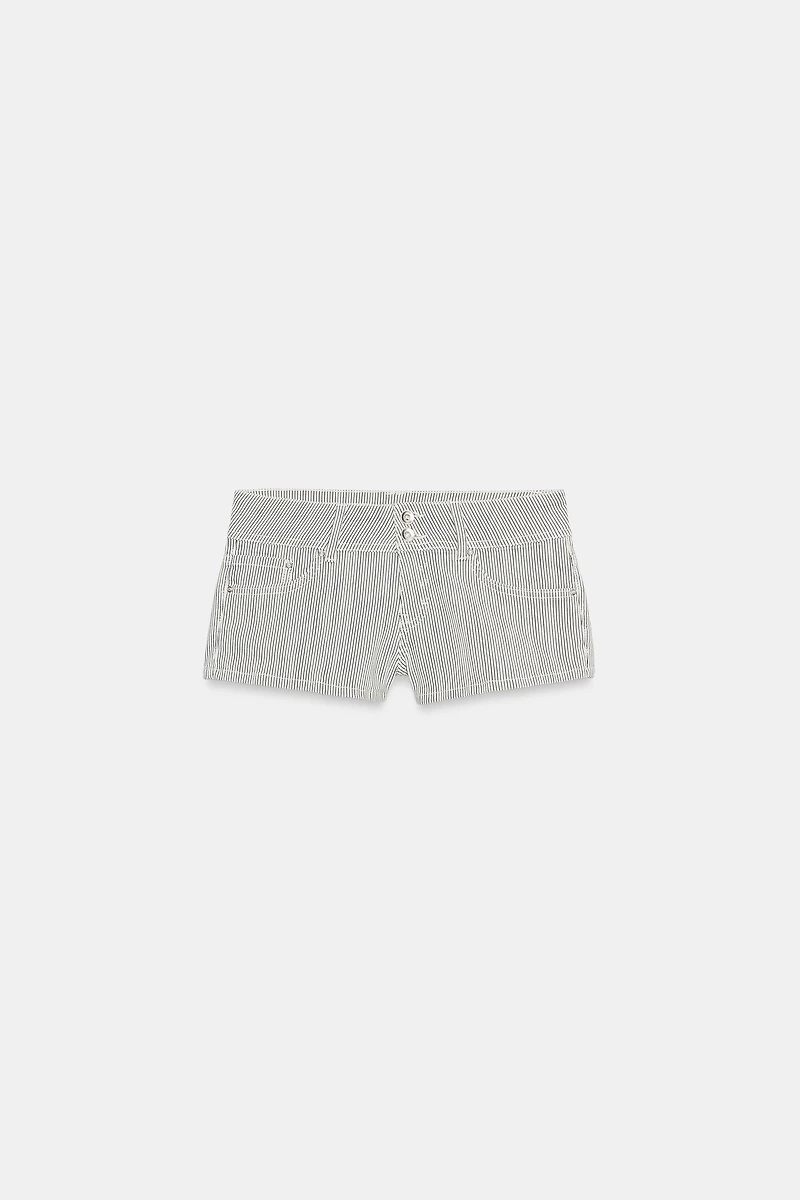 PINSTRIPE MINI SHORTS