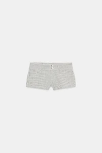 PINSTRIPE MINI SHORTS