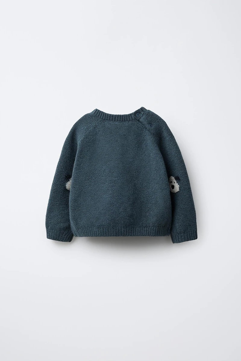 EMBROIDERED PUPPY KNIT SWEATER