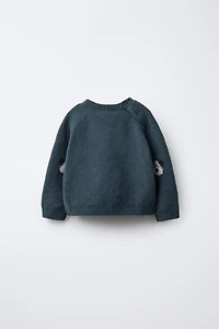 EMBROIDERED PUPPY KNIT SWEATER