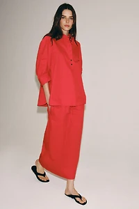 ZW COLLECTION POPLIN MIDI SKIRT