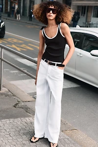 RIBBED TIE TOP