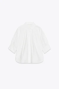 ZW COLLECTION PLEATED BALLOON SLEEVE SHIRT