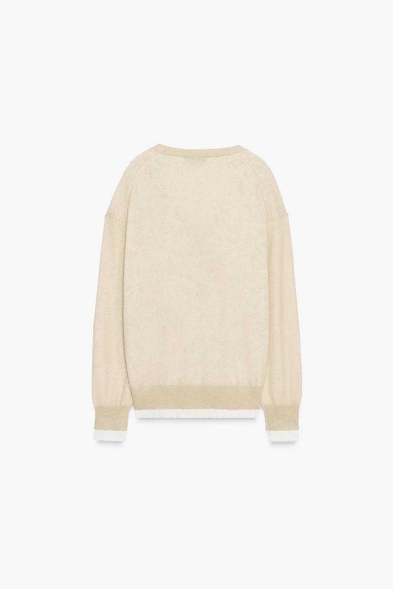 DOUBLE LAYER KNIT CARDIGAN