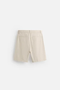COTTON LINEN SHORTS