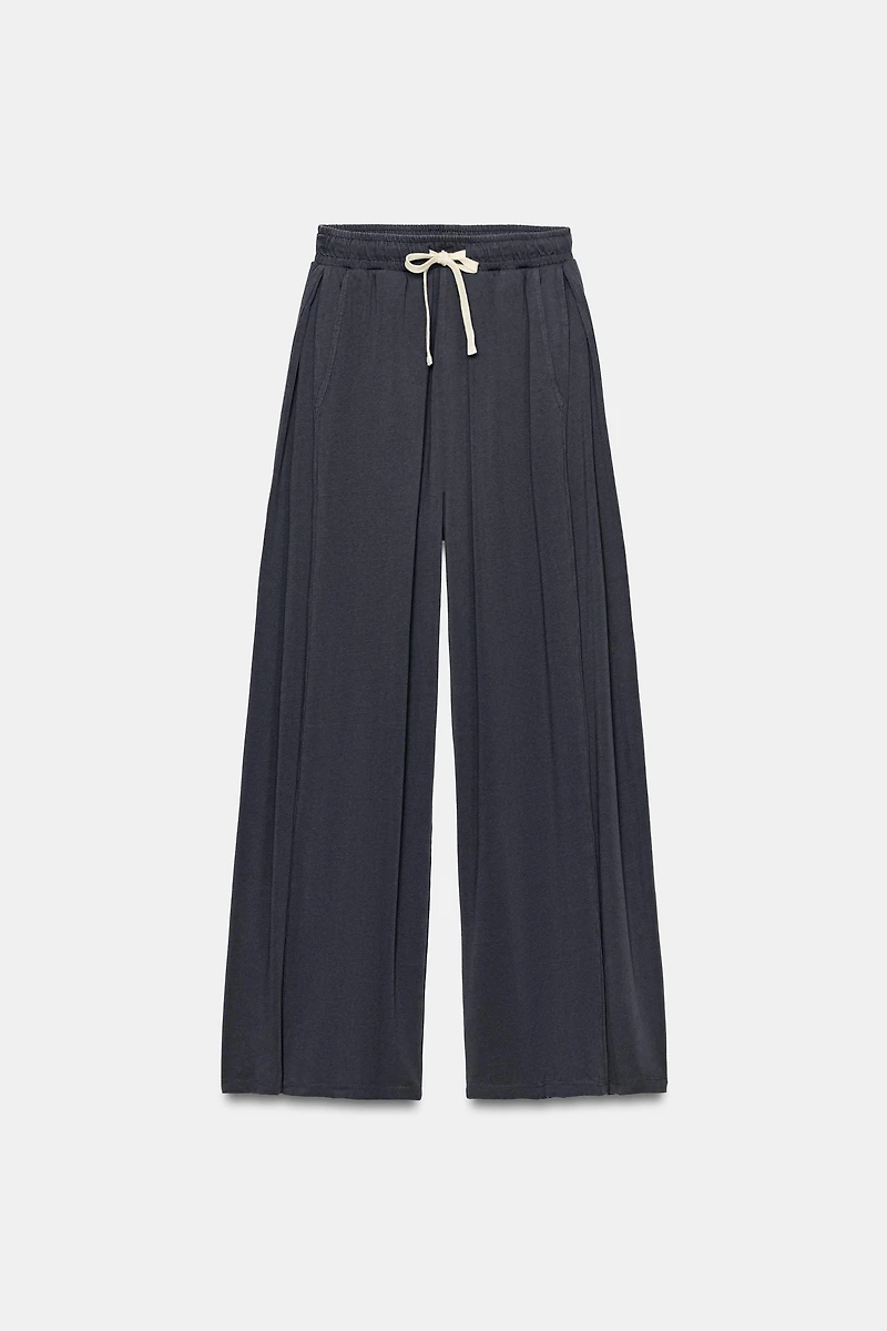 COTTON PLEATED PANTS