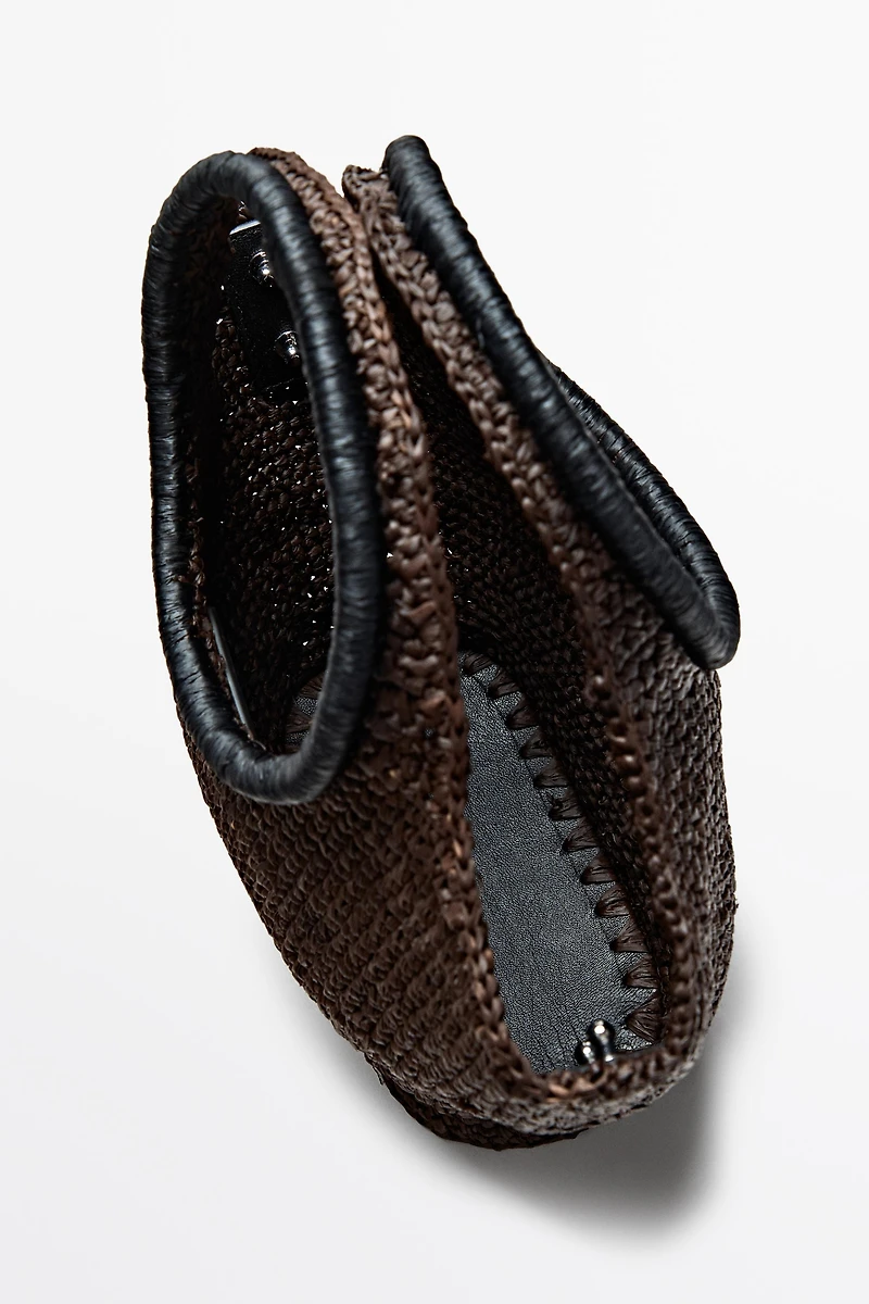 100% Raffia Mini Crescent Bag