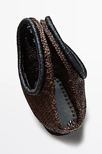 100% Raffia Mini Crescent Bag