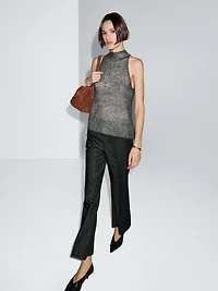 Alpaca and wool knit halterneck top