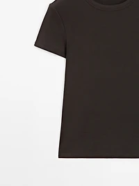 Ribbed heavy weight short sleeve T-shirt