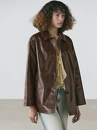 Nappa leather jacket with pockets