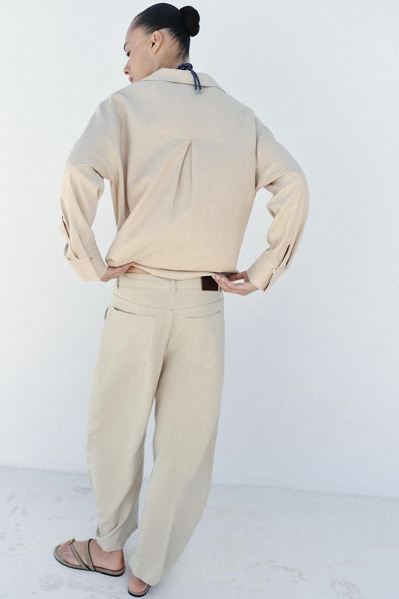 PANTALON BALLON AVEC LIN