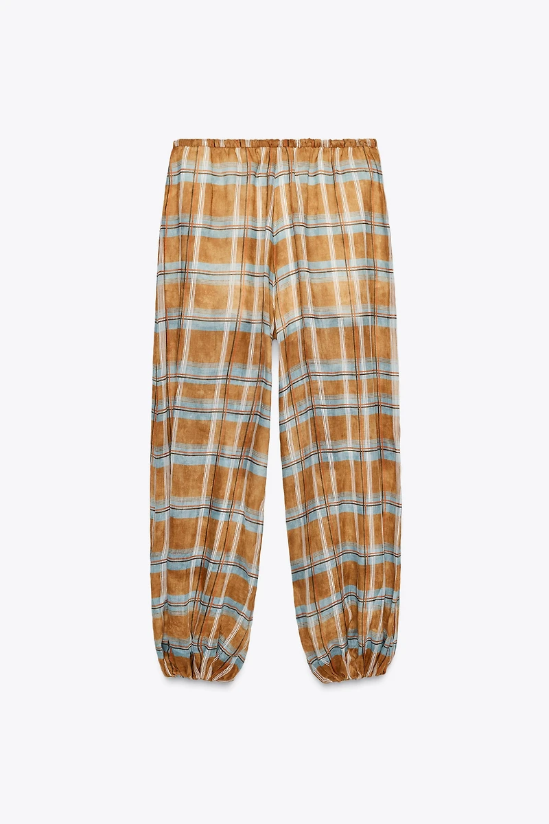 ZW COLLECTION RAMIE CHECK BALLOON PANTS