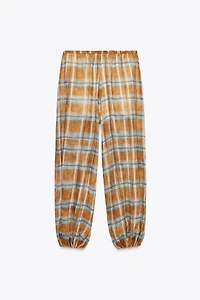 ZW COLLECTION RAMIE CHECK BALLOON PANTS