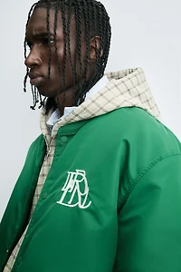 CONTRAST EMBROIDERY BOMBER JACKET