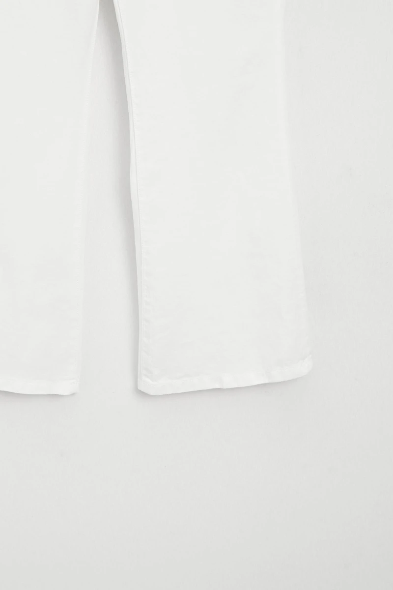100% linen cropped flare fit pants