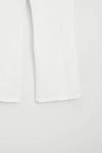 100% linen cropped flare fit pants