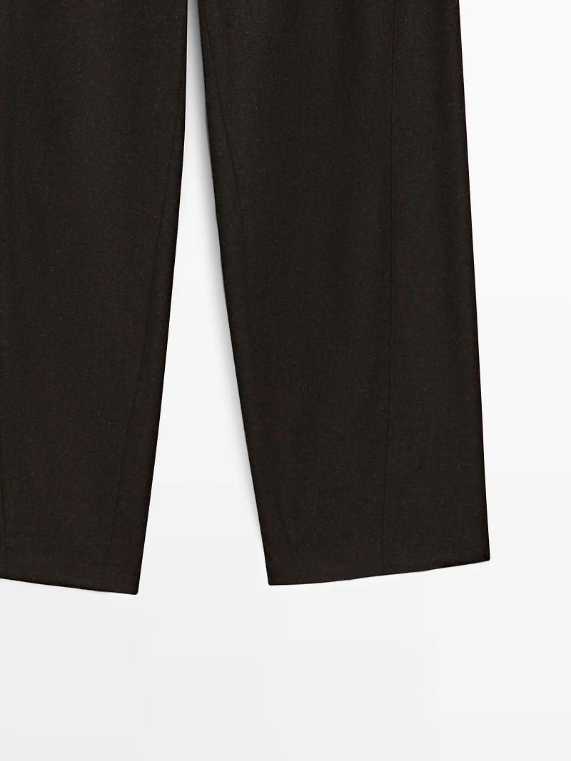Pantalon en flanelle de laine mélangée