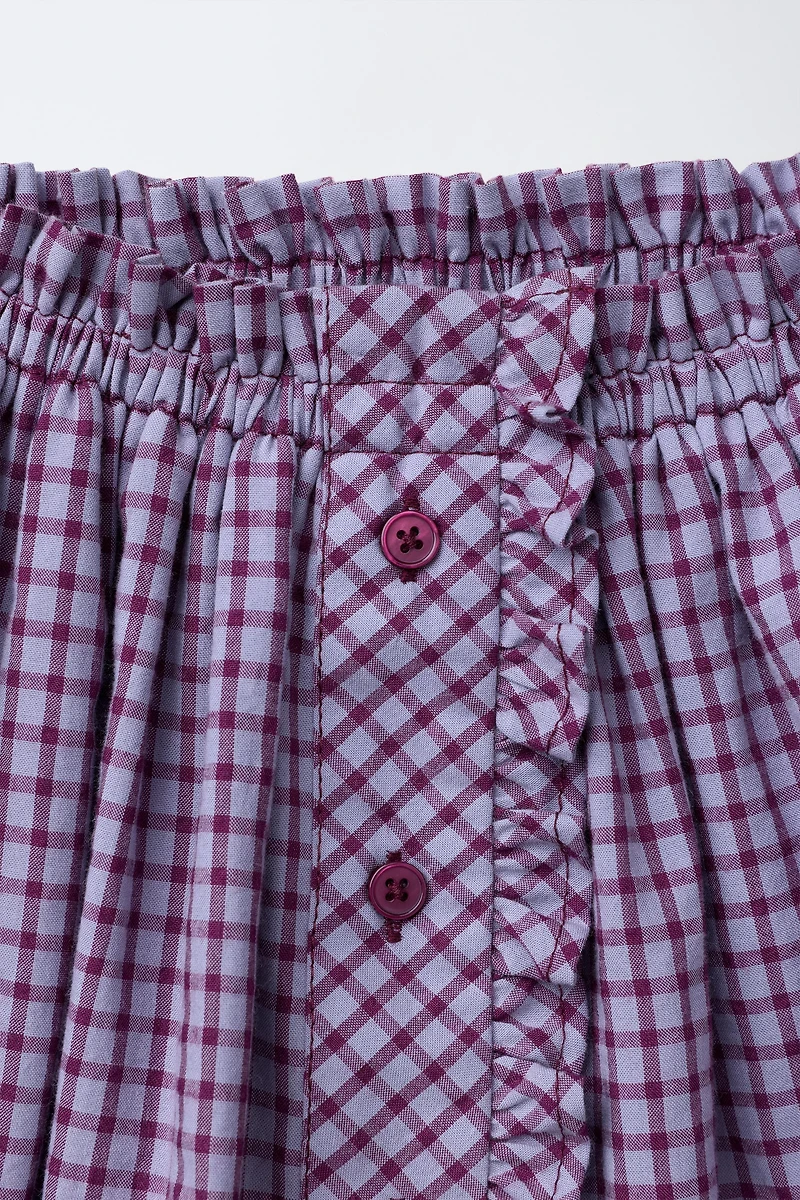PLAID RUFFLE SKIRT
