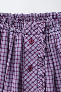 PLAID RUFFLE SKIRT