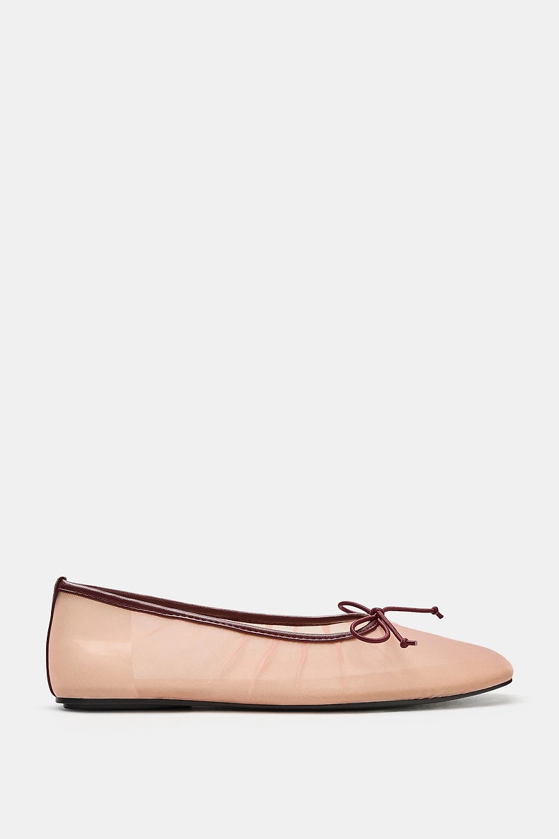 MESH BOW BALLET FLATS