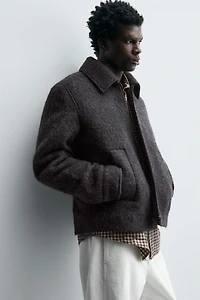 CROPPED FIT TEXTURED OVERSHIRT