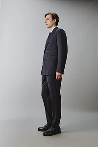 100% WOOL PINSTRIPE SUIT PANTS
