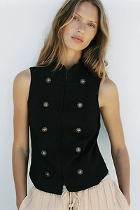 CHEMISE BOUTONS SANS MANCHES