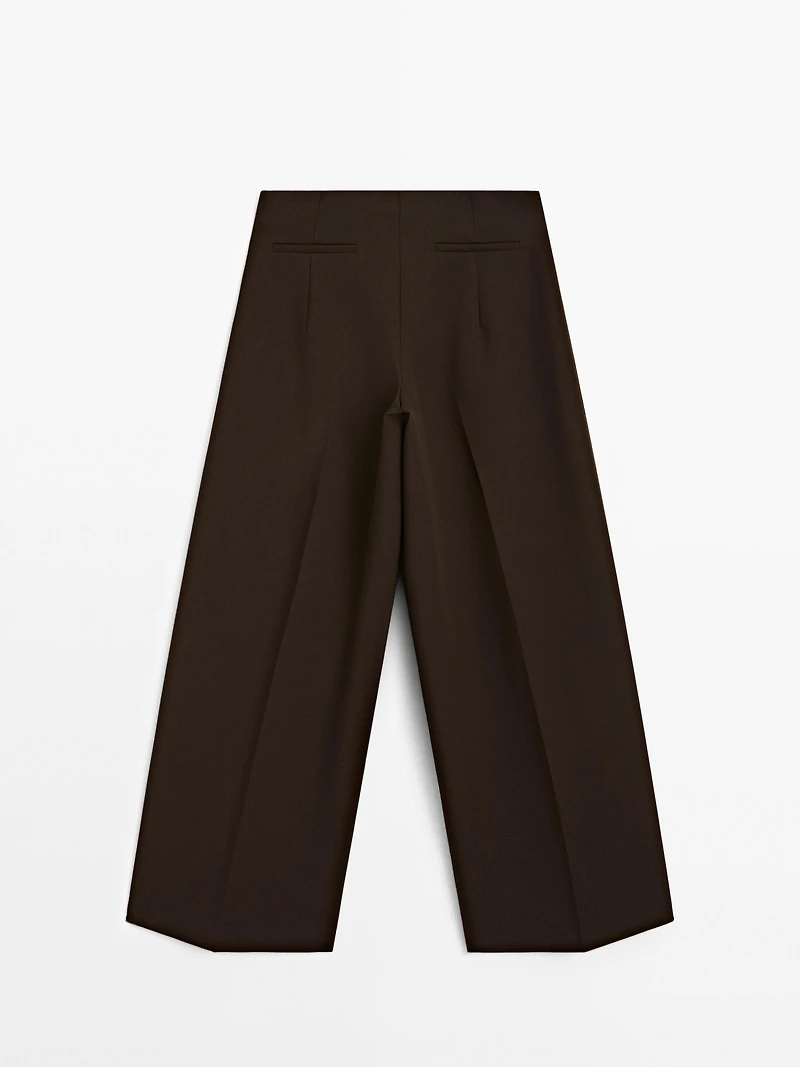 High-waist wide-leg trousers