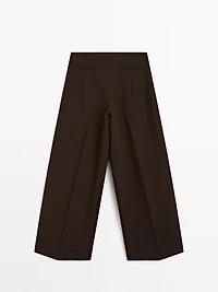 High-waist wide-leg trousers