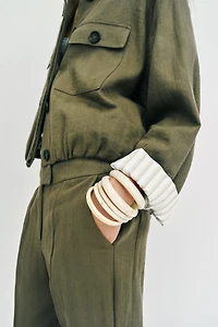 SHORT JACKET WITH ROLLED-UP SLEEVES