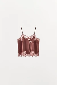 SATIN LACE CAMISOLE TOP