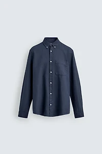 REGULAR FIT LINEN - COTTON SHIRT