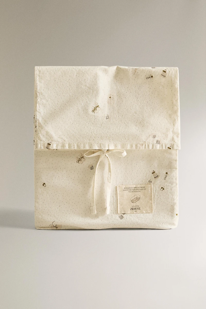 SET OF PRINTED MINI CRIB SHEETS