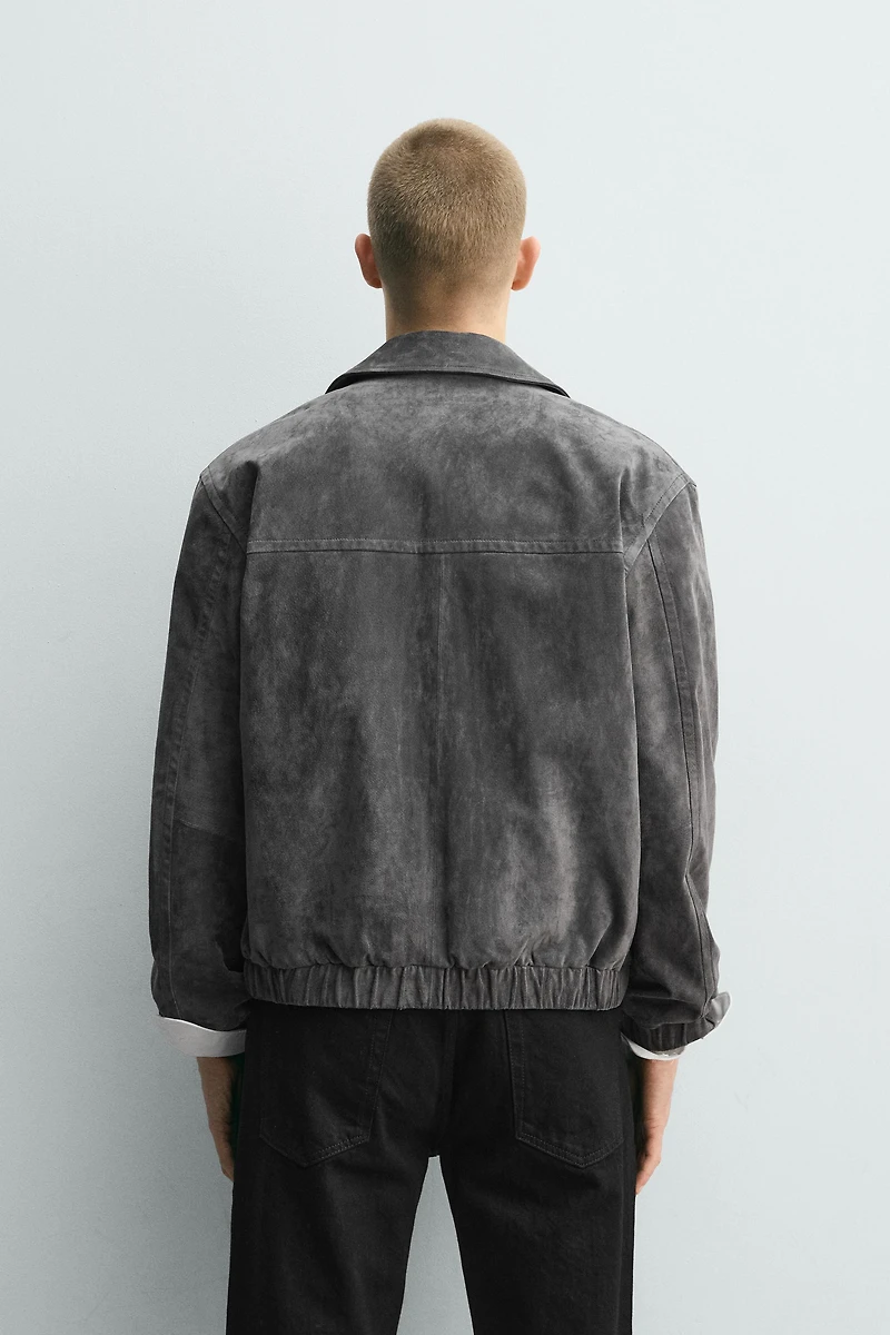 BLOUSON EN CUIR CROÛTE
