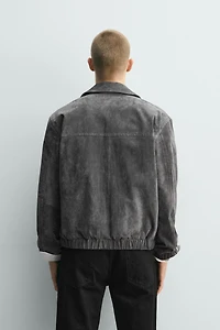 BLOUSON EN CUIR CROÛTE