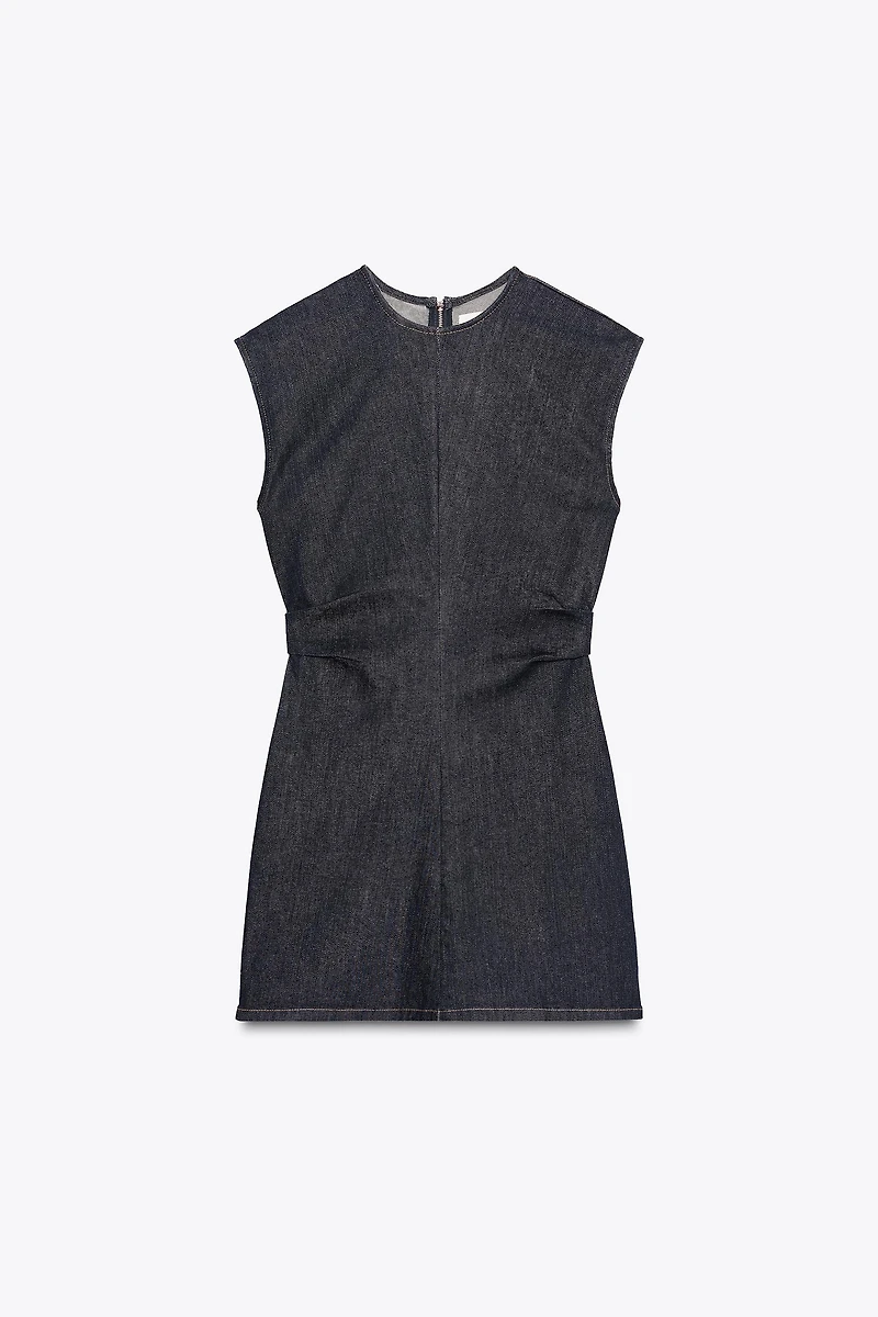 ROBE COURTE DRAPÉE EN DENIM TRF