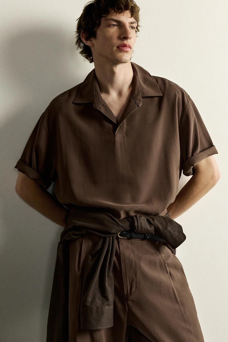 CHEMISE POLO FLUIDE COUPE DÉCONTRACTÉE