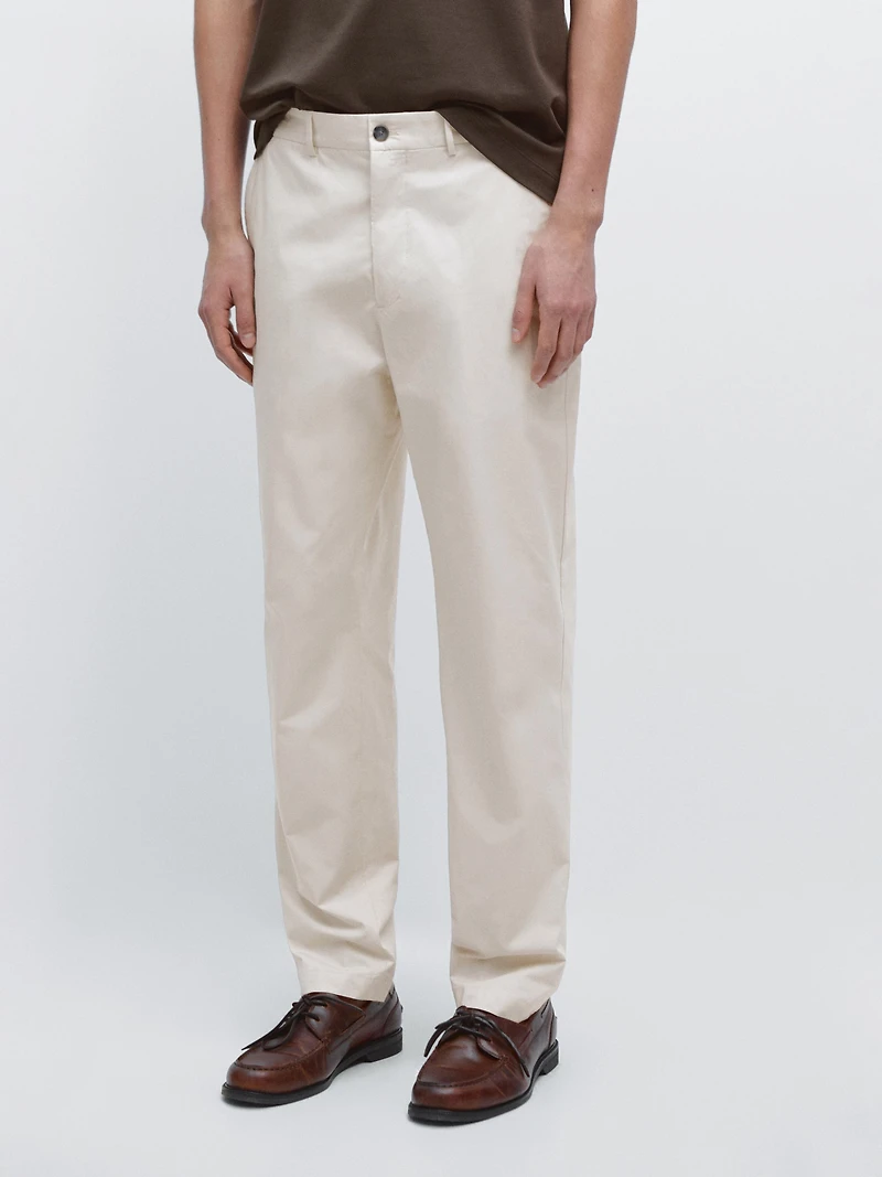 Jogger fit poplin trousers