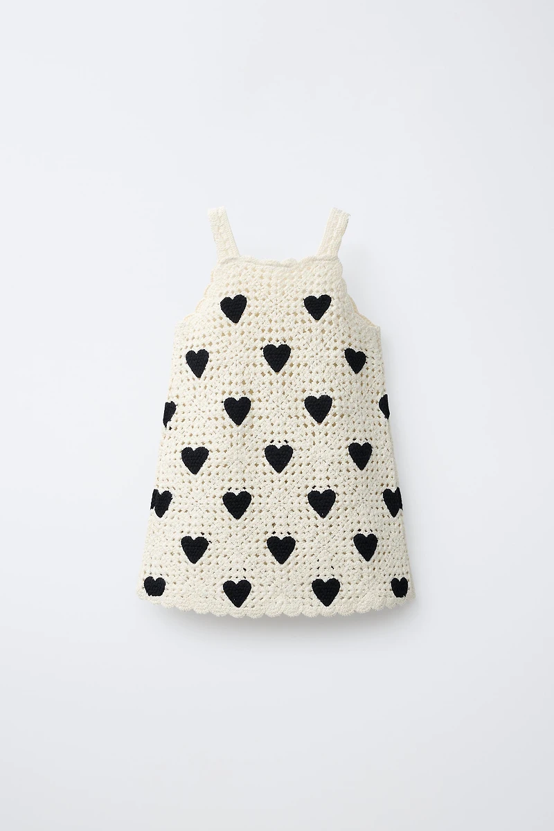 CROCHET KNIT HEART DRESS
