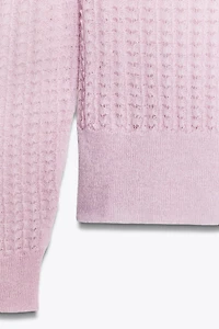 POINTELLE KNIT WOOL AND ALPACA SWEATER