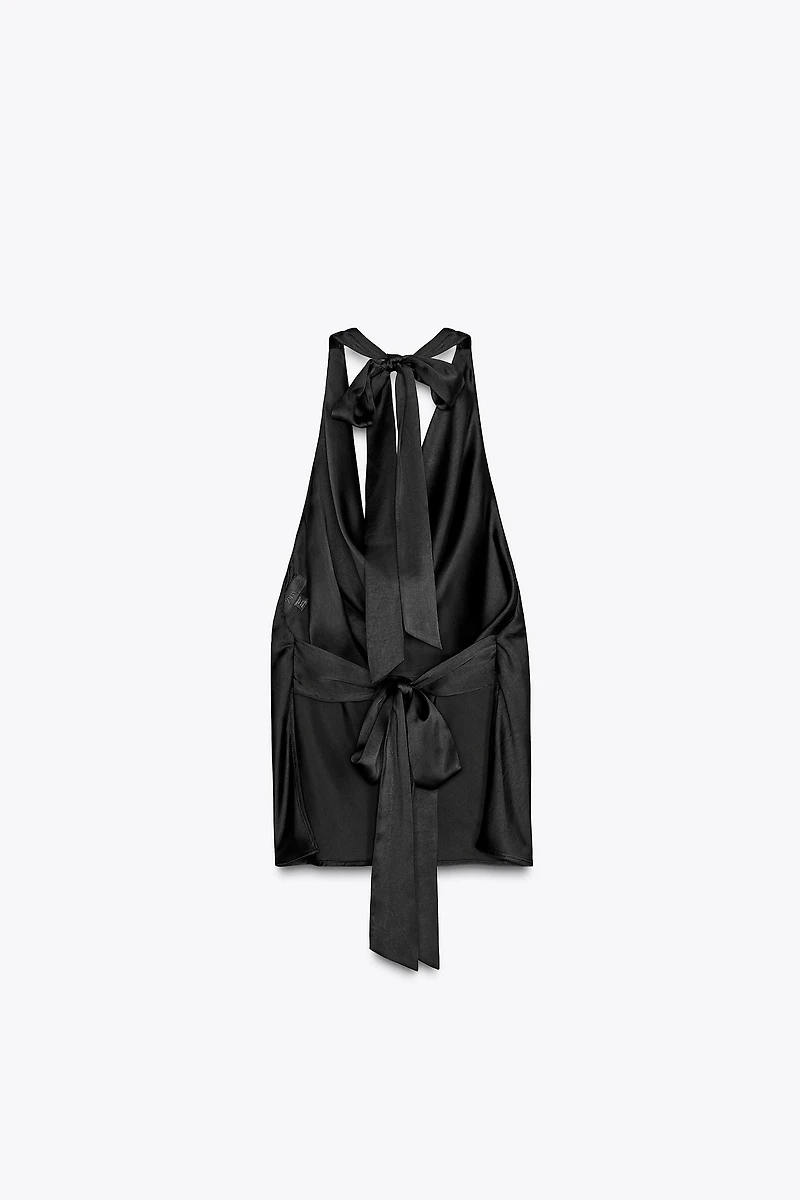 HALTER SATIN EFFECT TOP