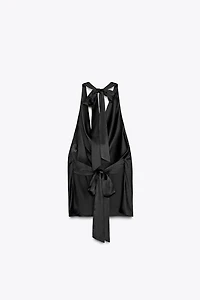 HALTER SATIN EFFECT TOP