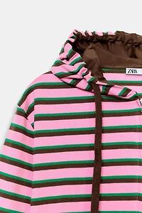 STRIPED ZIP HOODIE