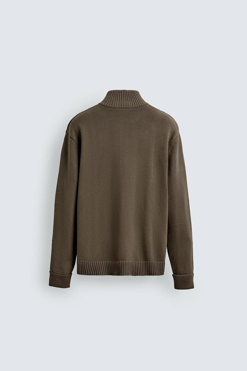 ZIP-UP KNIT CARDIGAN