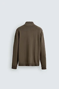ZIP-UP KNIT CARDIGAN